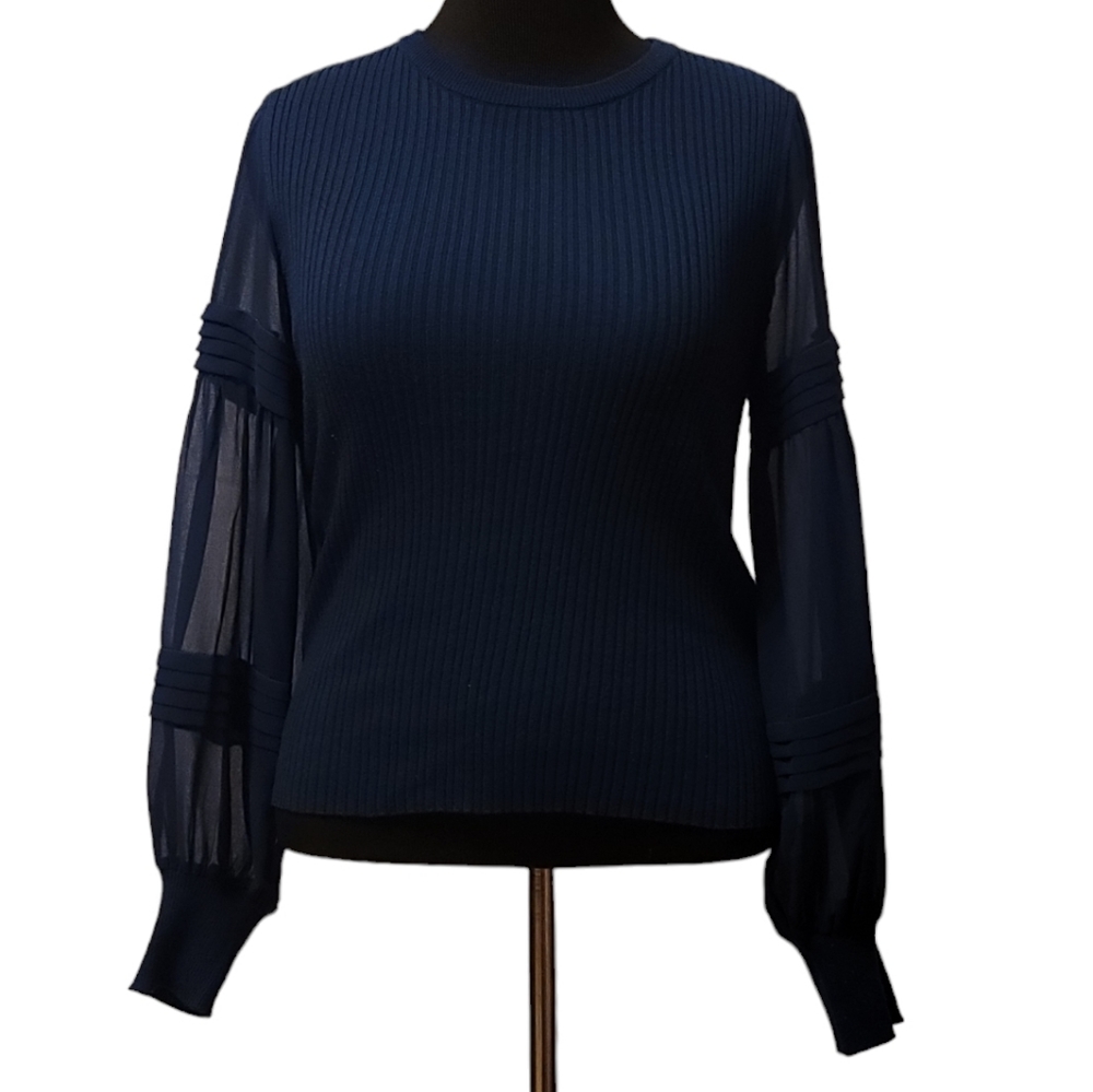 Women's Knit Top/Blouse, Blue, Sz L
